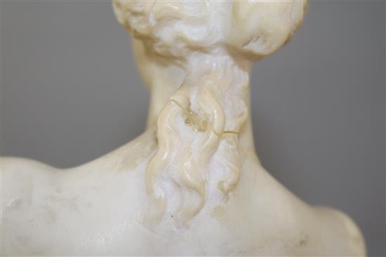 A late 19th century Italian alabaster model of the Venus de Milo, 20.5in.